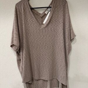 Naked Zebra Taupe V-Neck Tunic